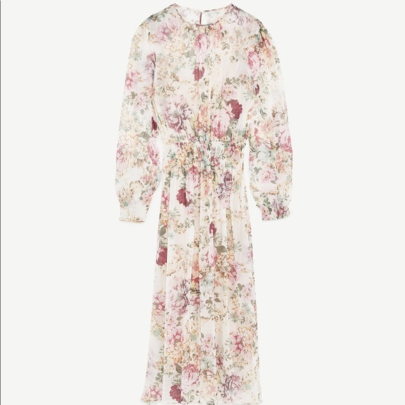 zara flowy dress ZARA Grey Premium Collection Flowy Plaid Checked Midi Dress UK S main image 1